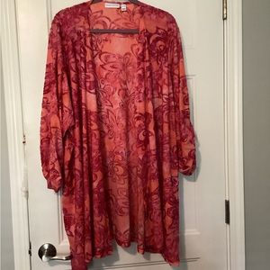 4XP Susan Graver burnt out mango color slinky topper. New. Regular can also wear